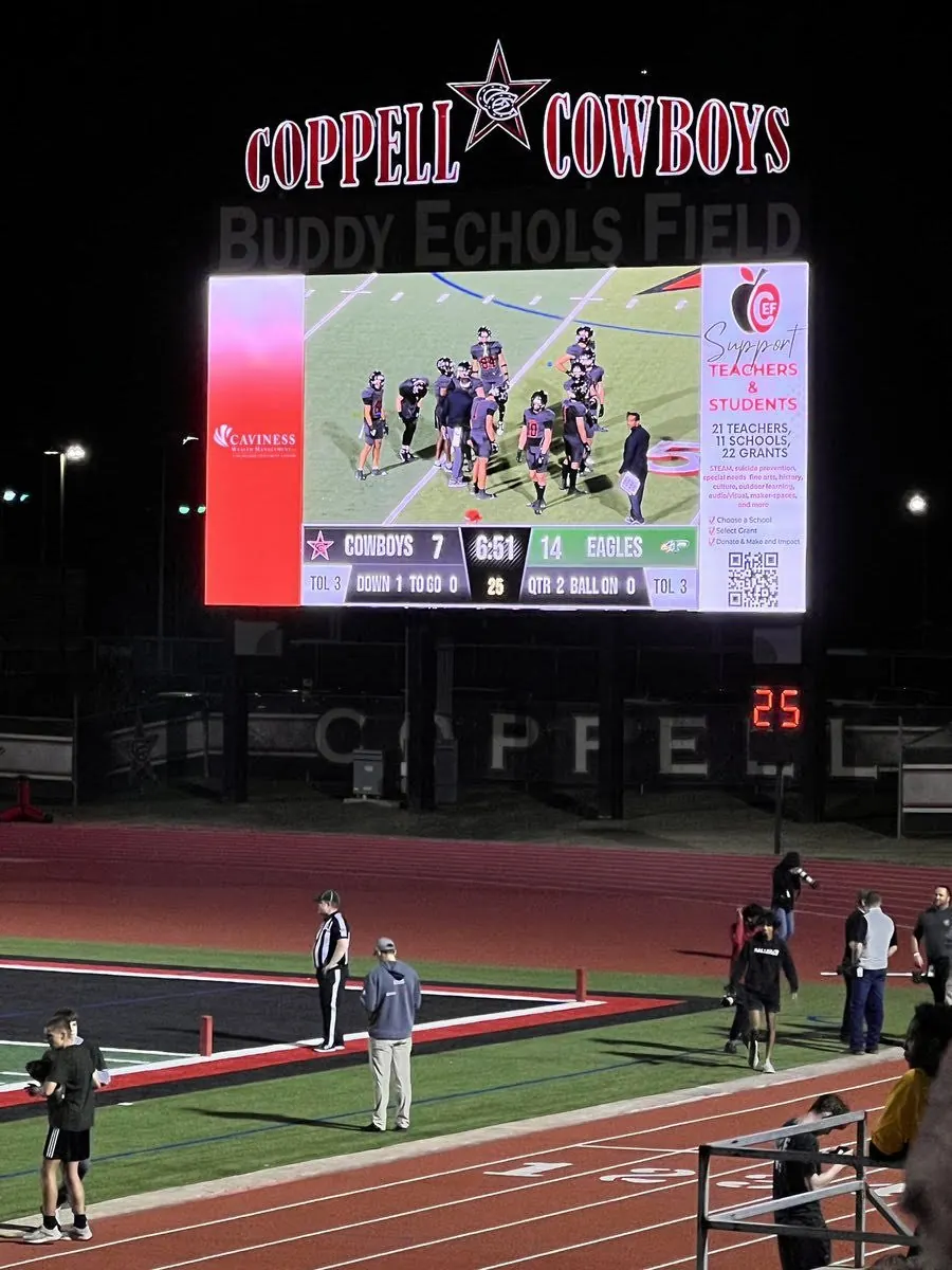Coppell ISD football LED video scoreboard