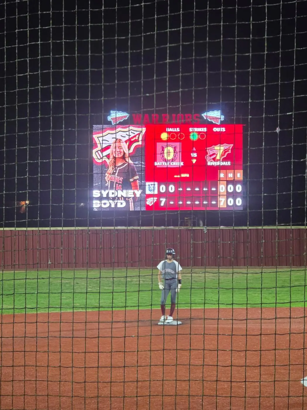 Riverdale High School softball LED scoreboard